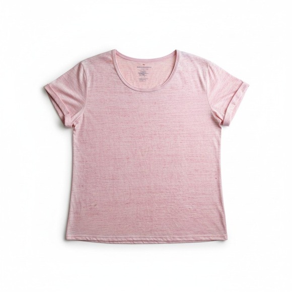 Woman Within T-Shirt Plus Size‎ 1X 22 24 Soft Pink Heathered S/S Tee Shirt Top - Picture 7 of 9